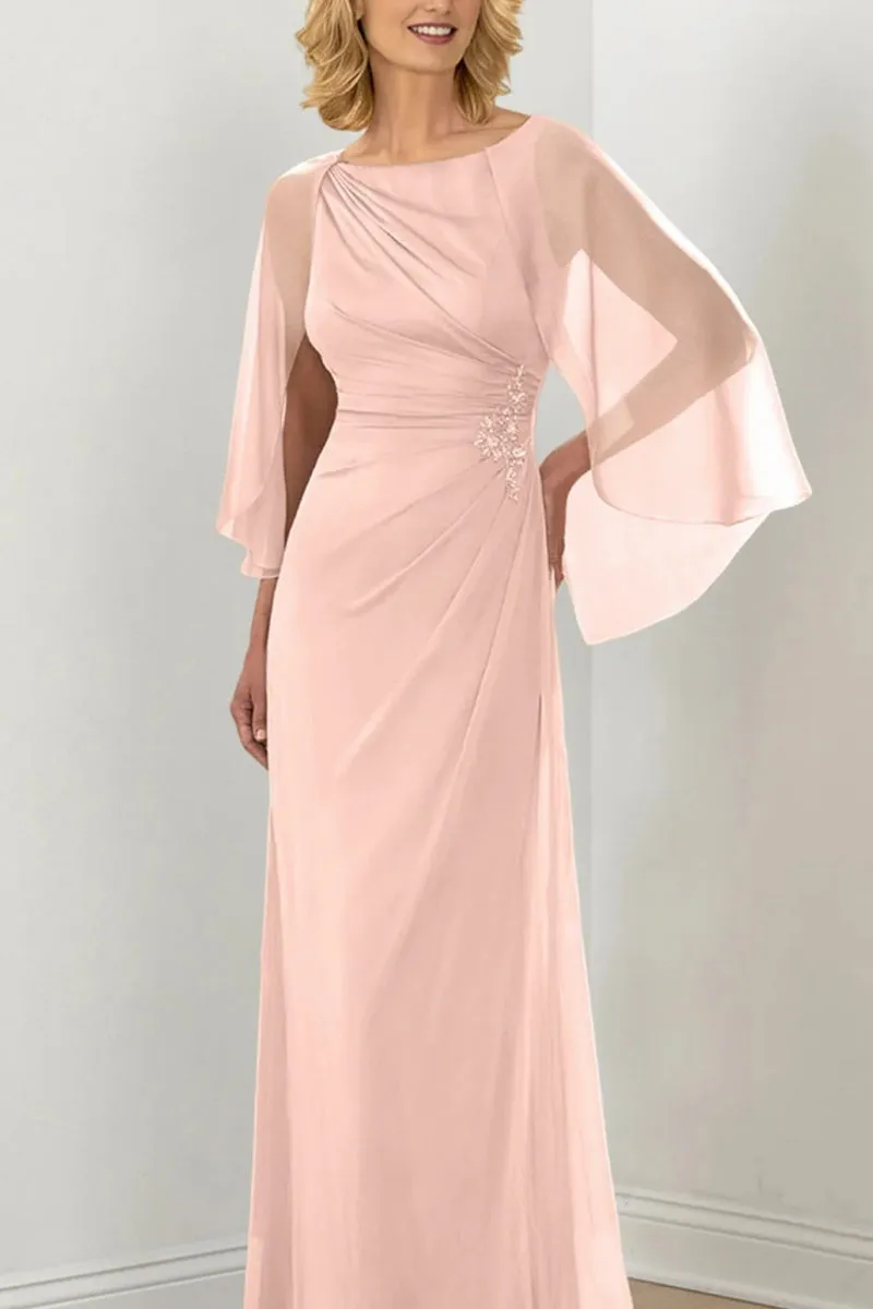 Sheath Column Round Neck Ruched Mother Dresses CM0361 sold by Cocomelody product image thumbnail 4