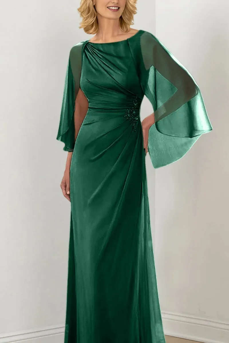 Sheath Column Round Neck Ruched Mother Dresses CM0361 sold by Cocomelody product image thumbnail 5