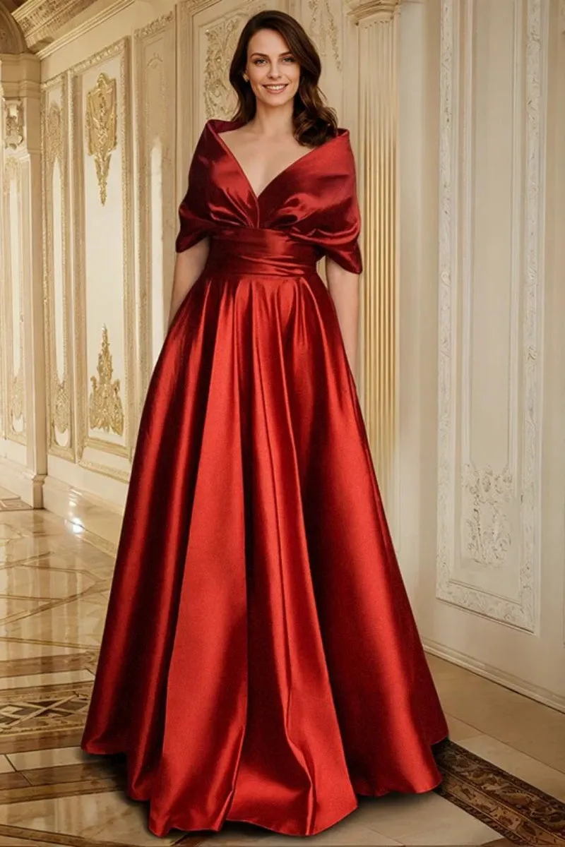 A Line V Neck Satin Mother of the Bride Dresses CM0358 sold by Cocomelody product image thumbnail 2
