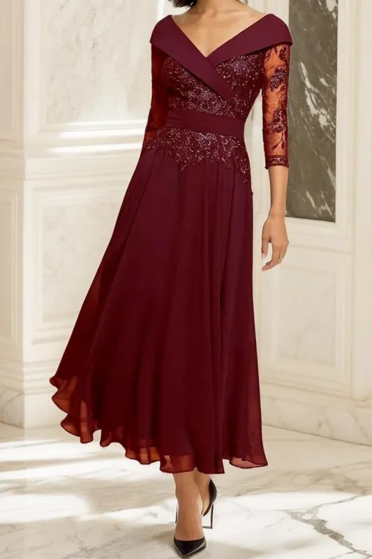 A Line Sweetheart Half Sleeves Ankle Length Lace Mother Dresses CM0357 sold by Cocomelody