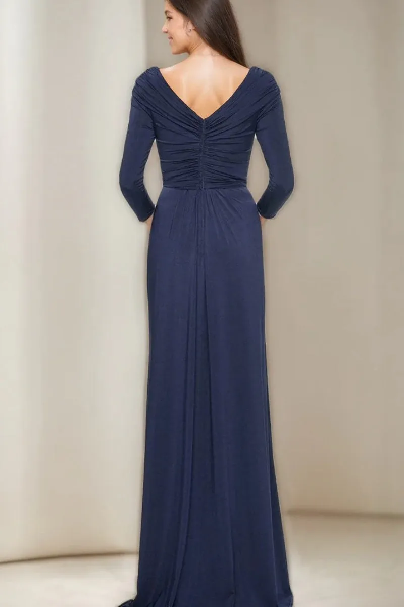 Sheath Column V Neck 3/4 Sleeves Ruffles Mother Dresses CM0351 sold by Cocomelody product image thumbnail 2