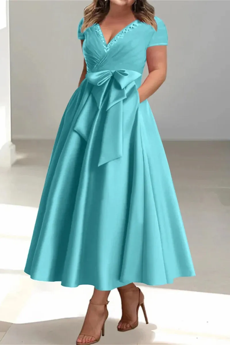 A Line V-Neck Mother of the Bride Dresses with Pockets CM0350 sold by Cocomelody product image thumbnail 4