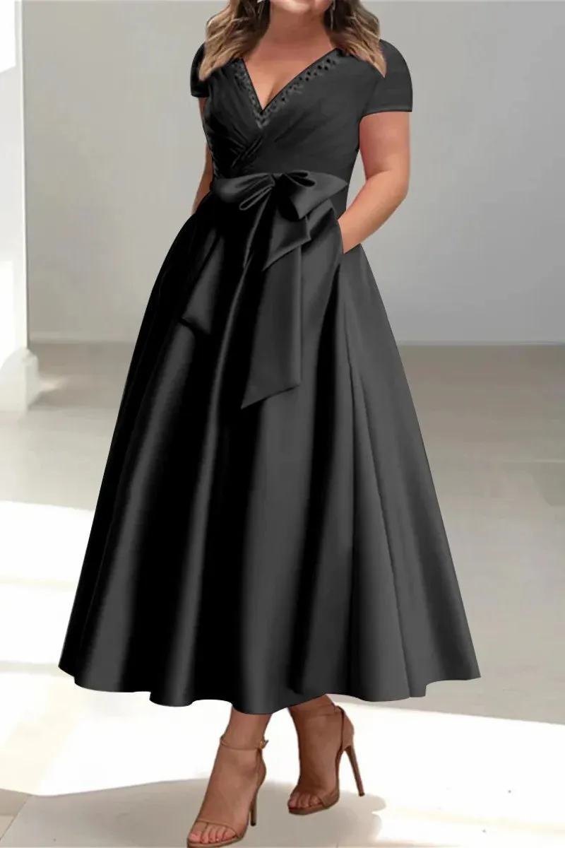 A Line V-Neck Mother of the Bride Dresses with Pockets CM0350 sold by Cocomelody