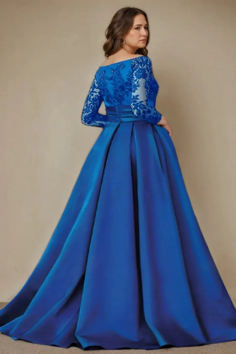 A Line Off the Shoulder 3/4 Length Sleeves Floor Length Mother Dresses CM0349 sold by Cocomelody product image thumbnail 4