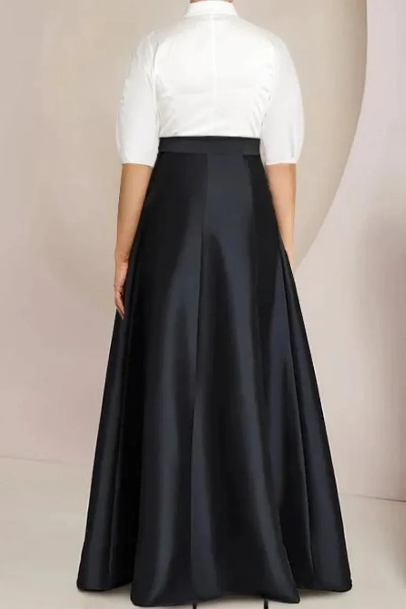 A Line Shirt Collar Short Sleeves Floor Length 2 pieces Mother Dresses CM0347 sold by Cocomelody product image thumbnail 3