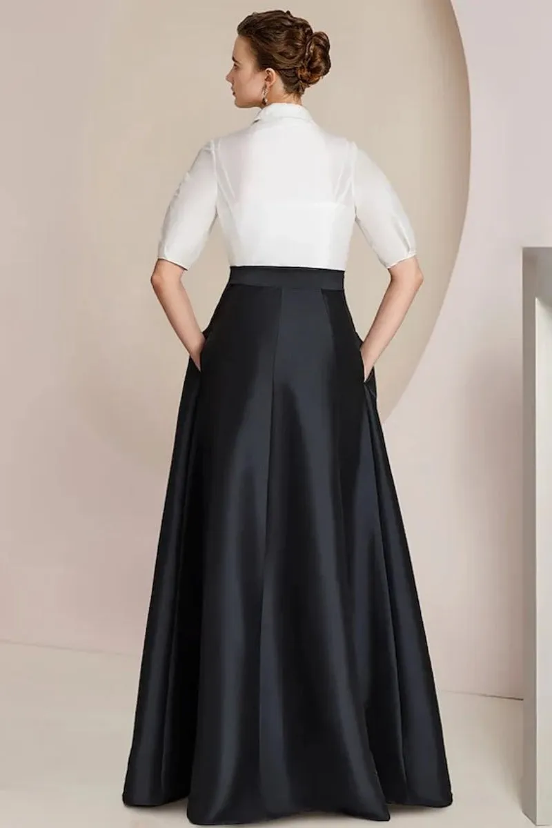 A Line Shirt Collar Short Sleeves Floor Length 2 pieces Mother Dresses CM0347 sold by Cocomelody product image thumbnail 2