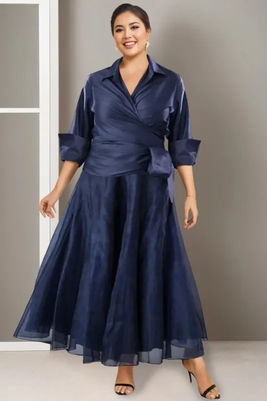 A Line V Neck Half Sleeves Ankle Length Mother Dresses CM0343 sold by Cocomelody