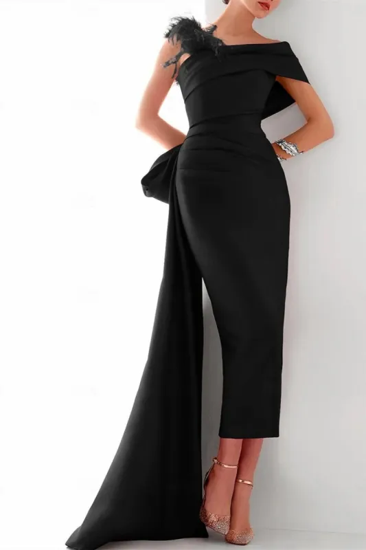 One Shoulder Evening Gown Satin Mother Of The Bride Dresses CM0340 sold by Cocomelody
