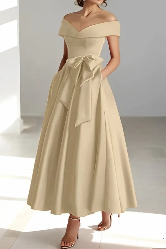 Off The Shoulder Sleeveless Ankle Length Mother Dresses CM0332 sold by Cocomelody