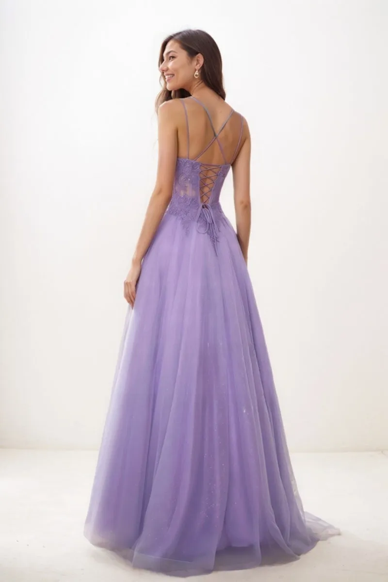 Sweet & Flow V-Neck Satin/Lace/Tulle Prom Dresses CS0769 sold by Cocomelody product image thumbnail 2
