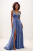 Modest A-Line Silk Like Satin Prom Dresses With High Split CS0766 sold by Cocomelody
