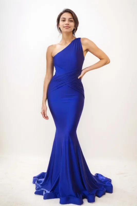 Trumpet One-Shoulder Sleeveless Silk Like Satin Prom Dresses CS0754 sold by Cocomelody