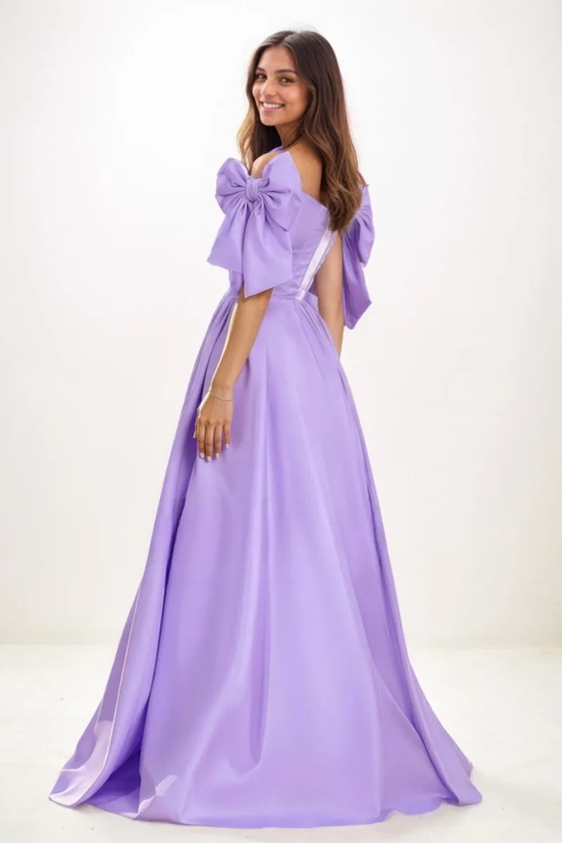 Sweet & Flow A-Line Off-The-Shoulder Satin Prom Dresses CS0750 sold by Cocomelody product image thumbnail 2