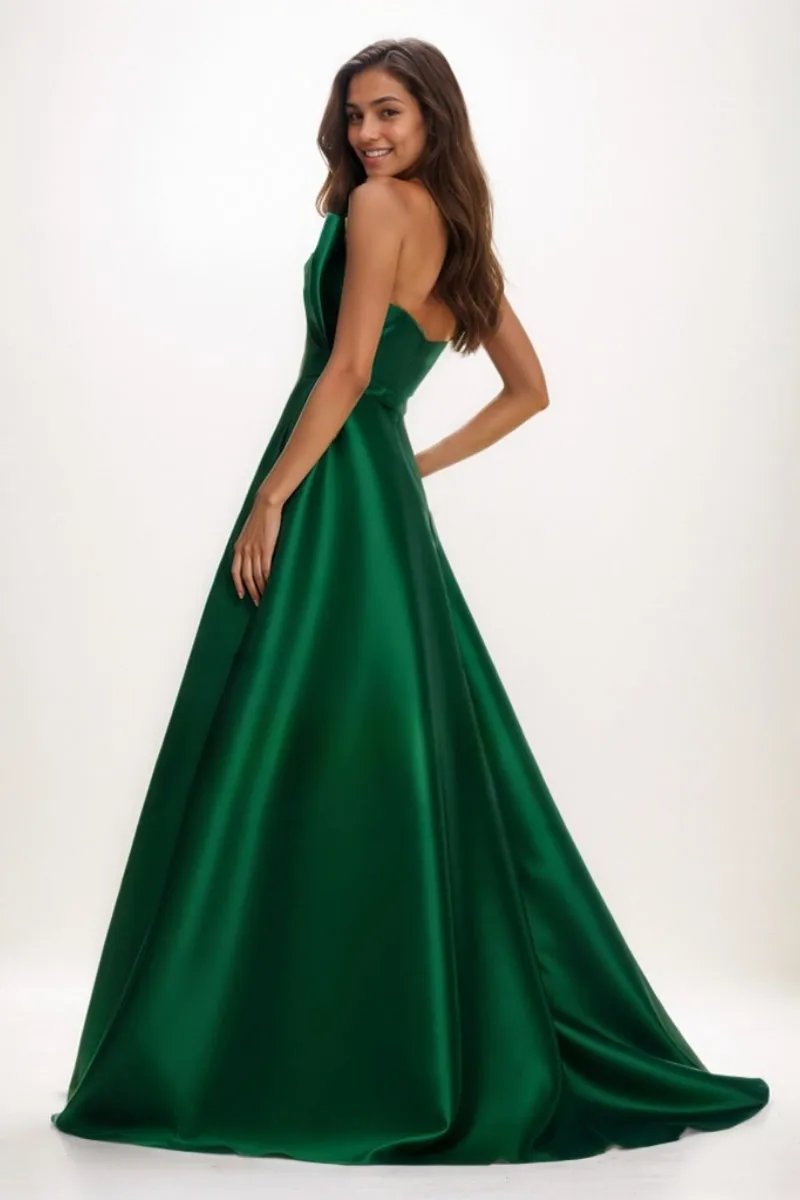 Unique Sleeveless A-Line Sweep Train Satin Prom Dresses CS0745 sold by Cocomelody product image thumbnail 2