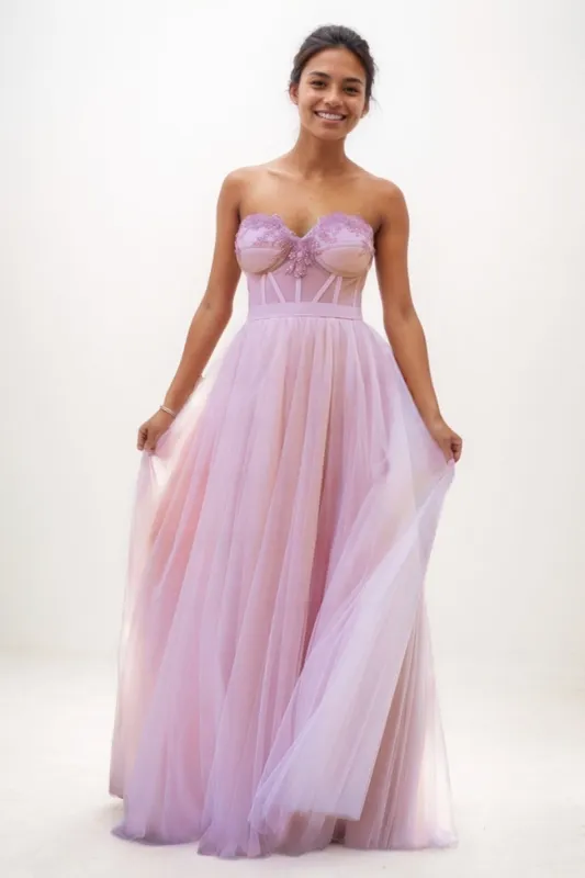 Sweetheart  A-Line Floor-Length Tulle Prom Dresses CS0741 sold by Cocomelody