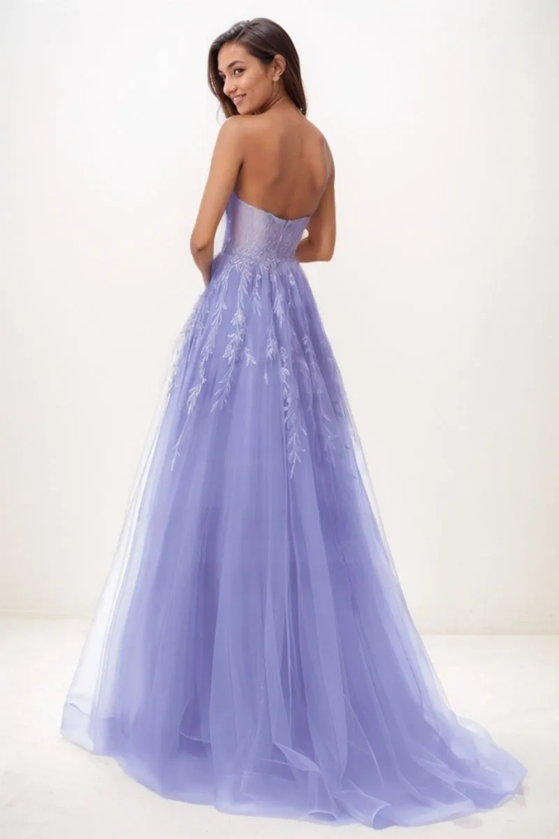 Sweetheart Illusion Corset Sweep Train Lace/Tulle Prom Dresses CS0739 sold by Cocomelody product image thumbnail 2