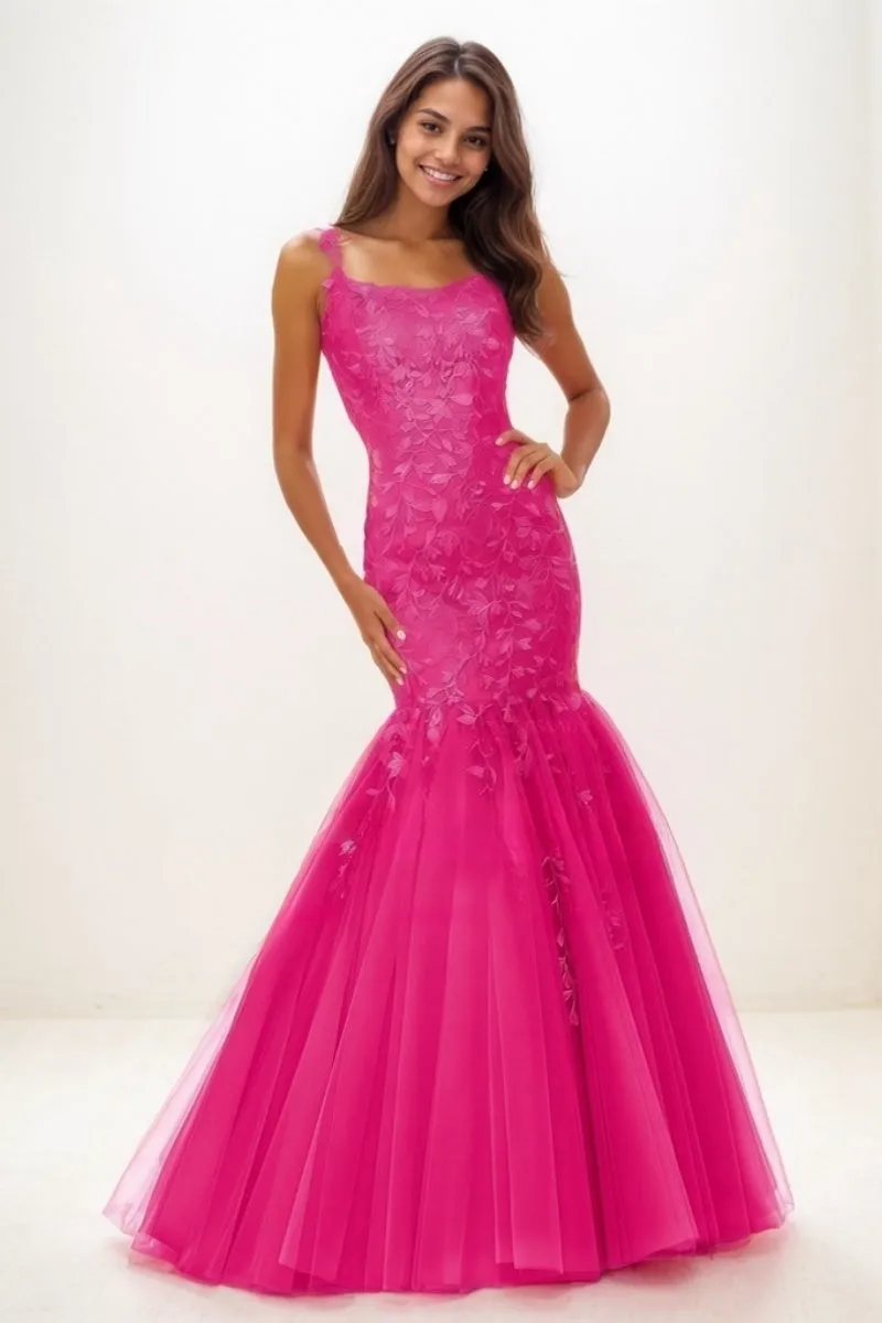 Dreamy Cowl Neck Mermaid Sweep Train Lace/Tulle Prom Dresses CS0738 sold by Cocomelody