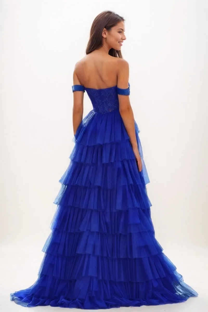 Elegant Off-The-Shoulder A-LineTulle Prom Dresses CS0735 sold by Cocomelody product image thumbnail 2