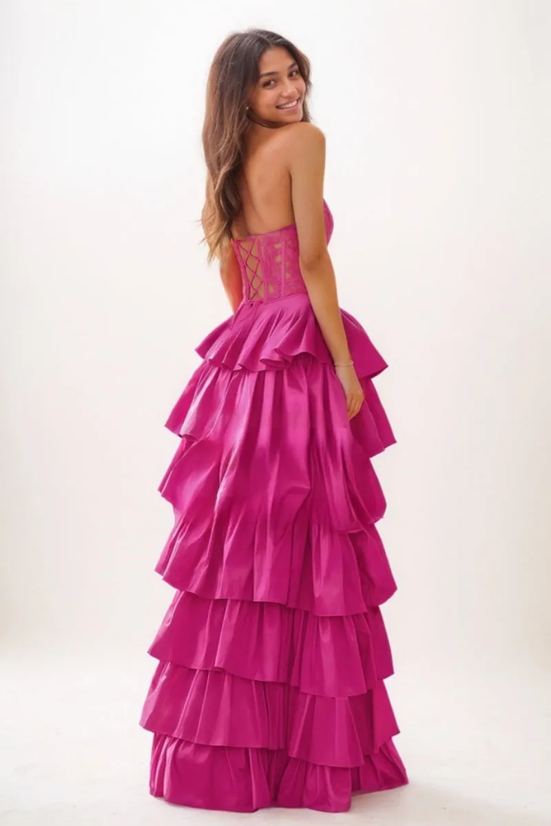 A-Line High Split Tiered Floor-Length Prom Dresses CS0734 sold by Cocomelody product image thumbnail 2