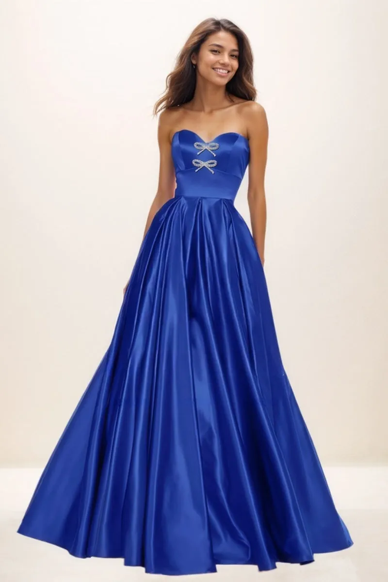 A-Line Floor-Length Satin Prom Dresses CS0726 sold by Cocomelody