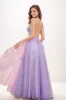 Lace V-Neck Corset A-Line Floor-Length Tulle Prom Dresses CS0723 sold by Cocomelody