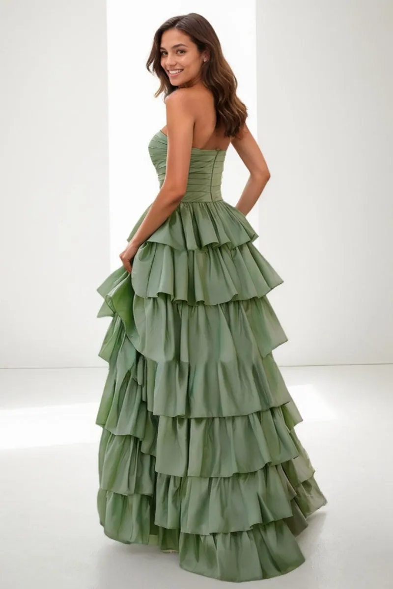A-Line Strapless Sleeveless Floor-Length Taffeta Prom Dresses CS0721 sold by Cocomelody product image thumbnail 2