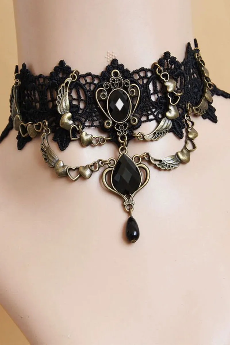 Lace and Alloy Necklaces with Crystals 630482029009 sold by Cocomelody product image thumbnail 4