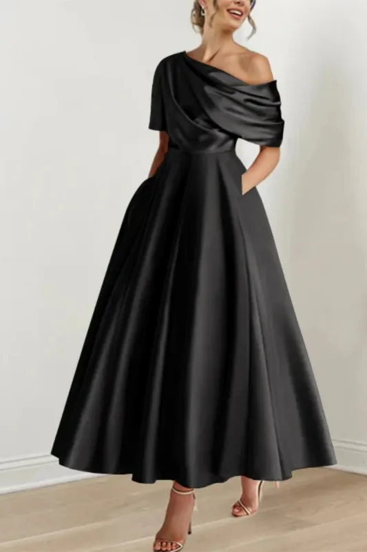 A Line One shoulder Half Sleeve Ankle Length Mother Dresses CM0366 sold by Cocomelody