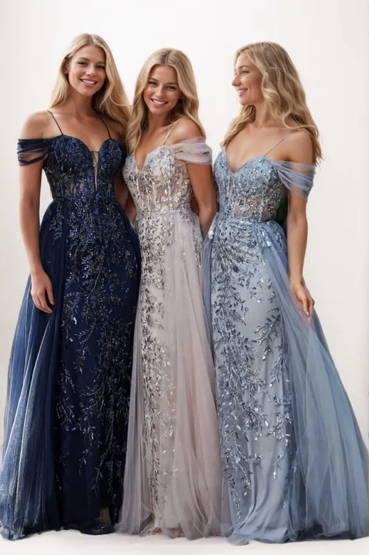 Off Shoulder Applique A-Line Tulle Prom Dresses CS0924 sold by Cocomelody