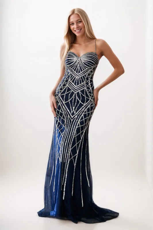Tulle Rhinestone Spaghetti Straps Prom Dresses CS0922 sold by Cocomelody