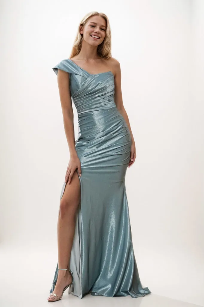 Pleated Off Shoulder Metallic Mermaid Prom Dresses CS0919 sold by Cocomelody product image thumbnail 5