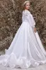 A-Line Illusion Neck Long Sleeve Satin Flower Girl Dresses 750796600612 sold by Cocomelody