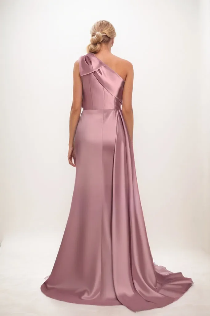 One Shoulder Sheath Bridesmaid Dress with Bowknot CB0810 sold by Cocomelody product image thumbnail 2