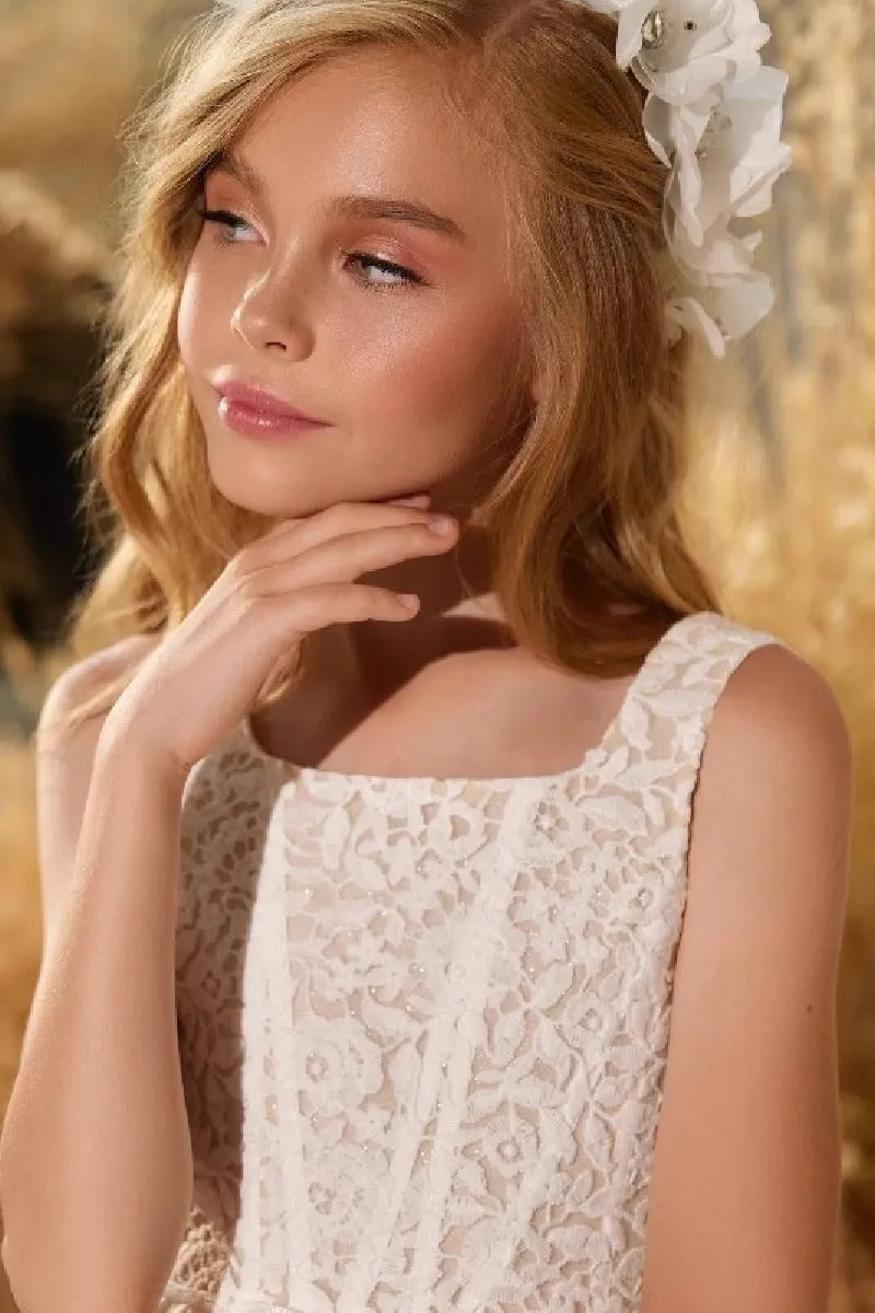 A-Line Square Neck Lace Court Train Flower Girl Dresses 673565263333 sold by Cocomelody product image thumbnail 4