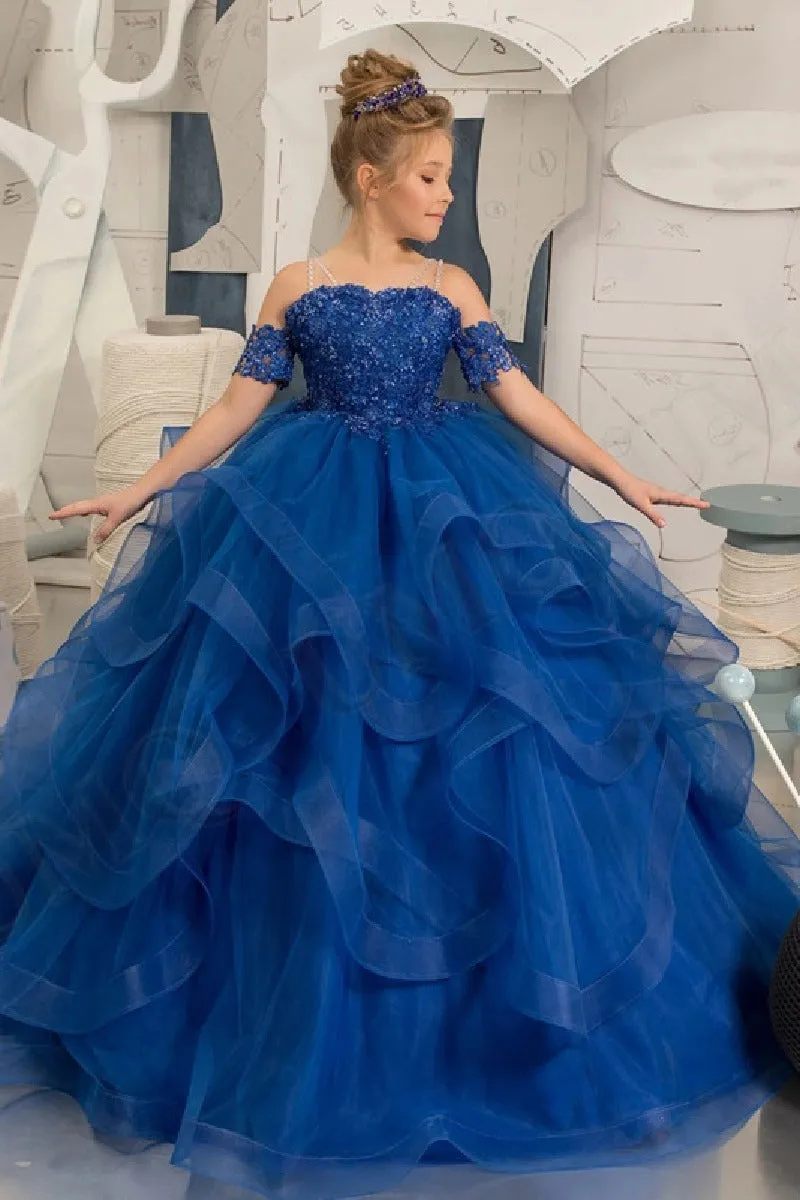 Ball Gown Floor Length Tulle Lace Flower Girl Dress 687176148616 sold by Cocomelody product image thumbnail 2