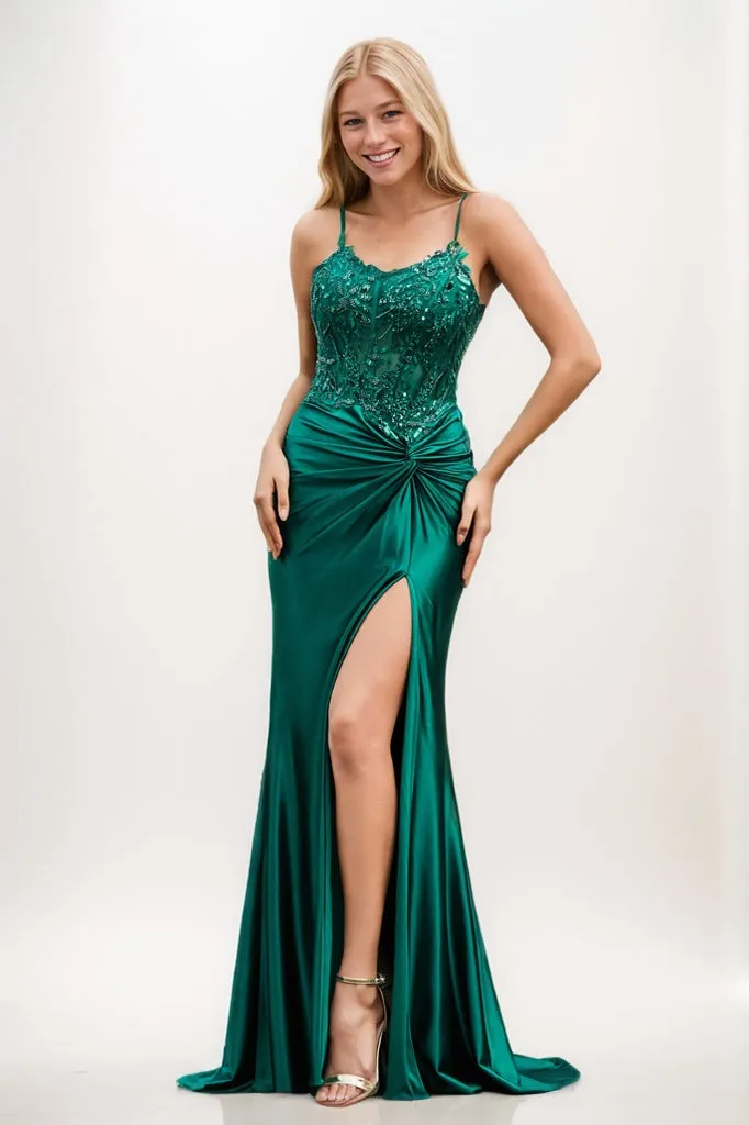 V-neck Corset Bodice Sheath Prom Dresses CS0931 sold by Cocomelody