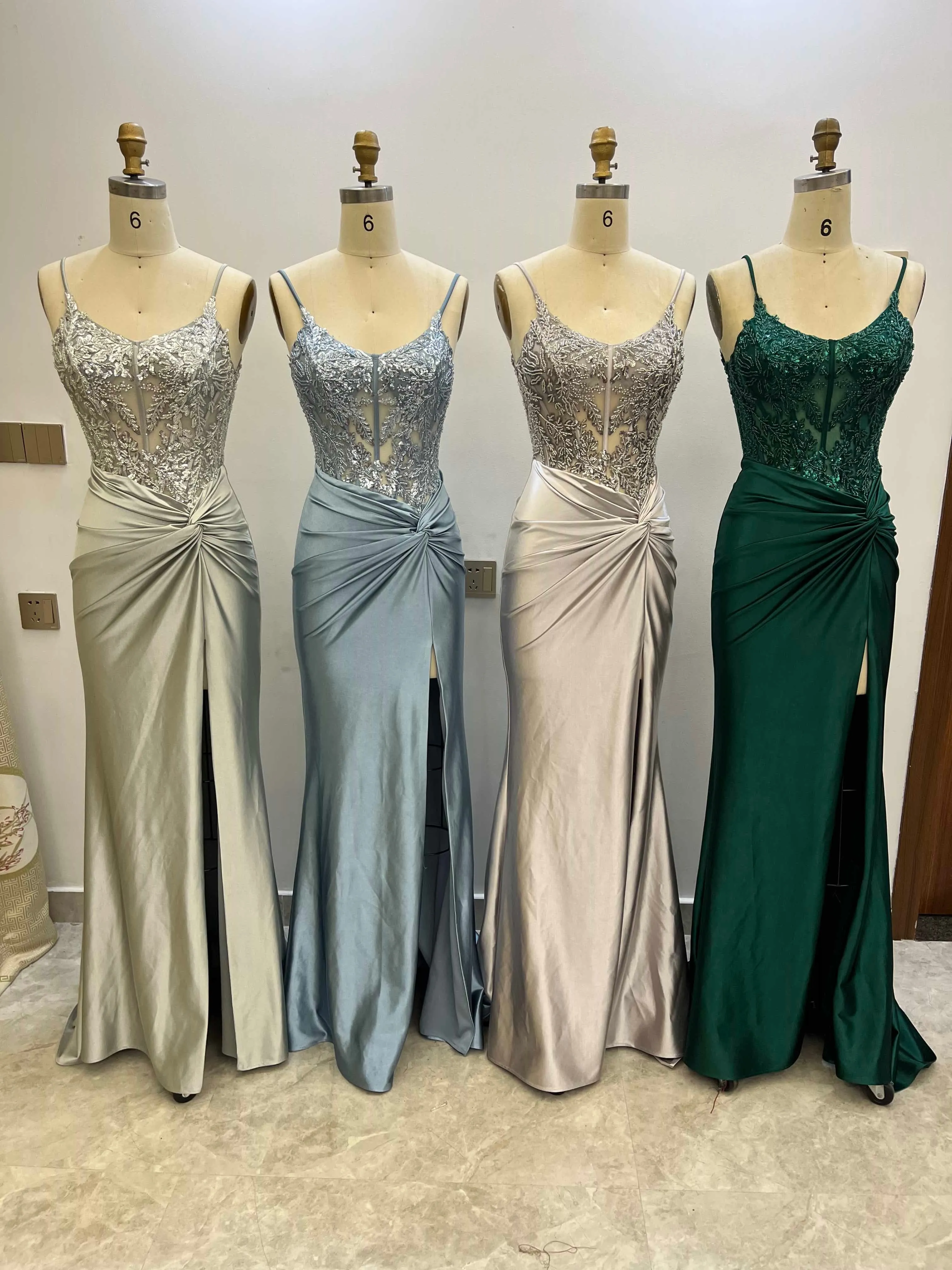 V-neck Corset Bodice Sheath Prom Dresses CS0931 sold by Cocomelody product image thumbnail 3