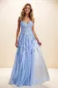 Lace Sweetheart A-Line Sweep Train Tulle Prom Dresses CS0808 sold by Cocomelody