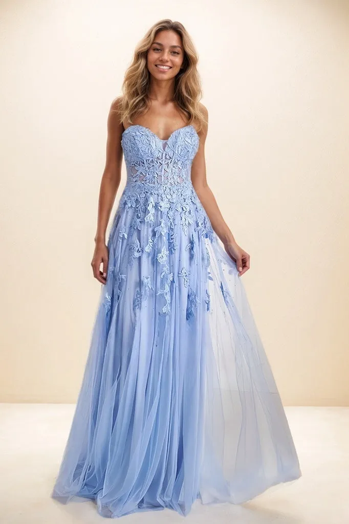 A-Line High Split Sweep Train Matte Satin Prom Dresses CS0807 sold by Cocomelody
