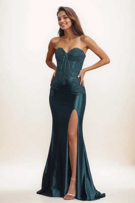Sweetheart Lace High Split Sweep Train Prom Dresses CS0801 sold by Cocomelody