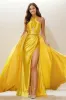 Exquisite Halter Detachable Train Charmeuse Prom Dresses CS0793 sold by Cocomelody