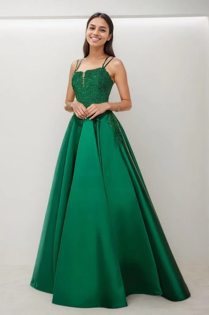 Exquisite A-Line V-Neck Appliques Lace Prom Dresses CS0787 sold by Cocomelody