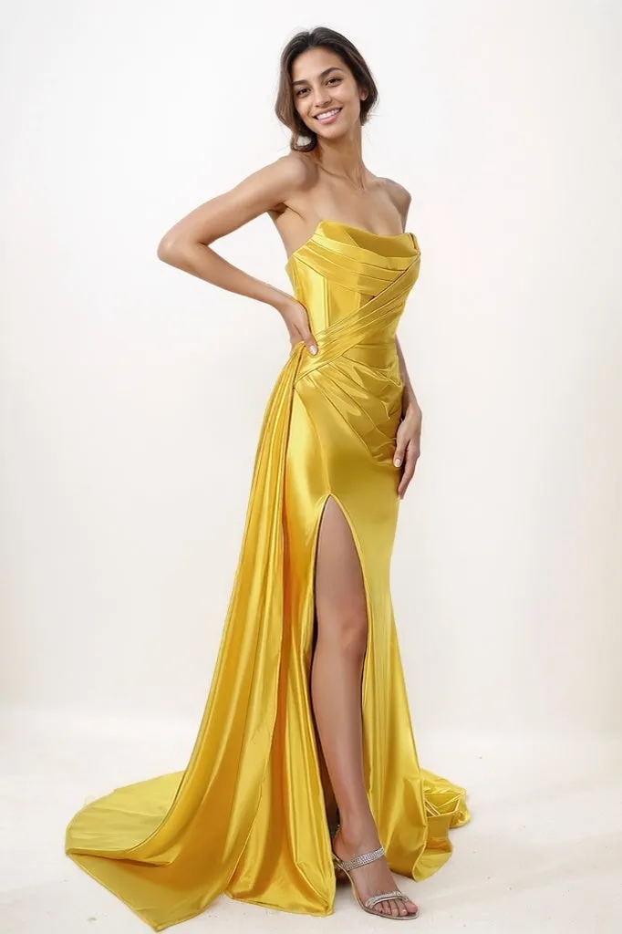 Flattering Scoop Neck Charmeuse Prom Dresses CS0785 sold by Cocomelody