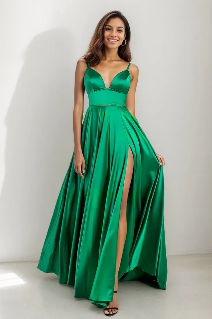 V-Neck Spaghetti Straps High Split Prom Dresses CS0783 sold by Cocomelody