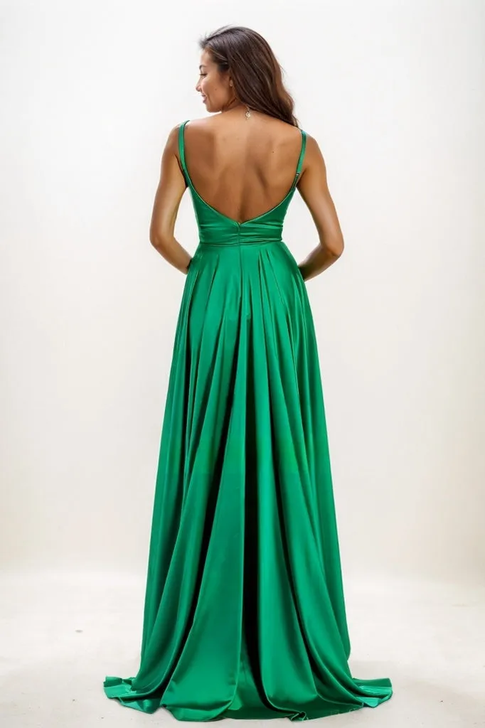 V-Neck Spaghetti Straps High Split Prom Dresses CS0783 sold by Cocomelody product image thumbnail 2