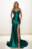 Sweetheart Corset High Split Mermaid Sweep Train Satin Prom Dresses CS0851 sold by Cocomelody