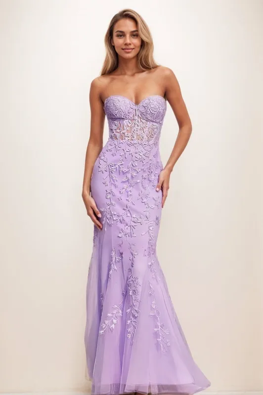 Exquisite Sweetheart Illusion Corset Lace/Tulle Prom Dresses CS0843 sold by Cocomelody