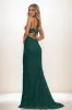 V-Neck Corset Back Hole High Split Sweep Train Lace Prom Dresses CS0836 sold by Cocomelody