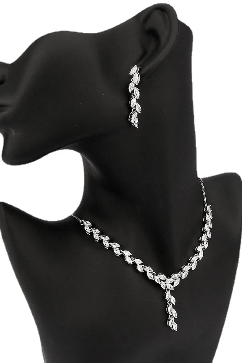 Gorgeous Zircon Earrings/Necklace Jewelry Sets (Set of 2) 702777627165 sold by Cocomelody product image thumbnail 3