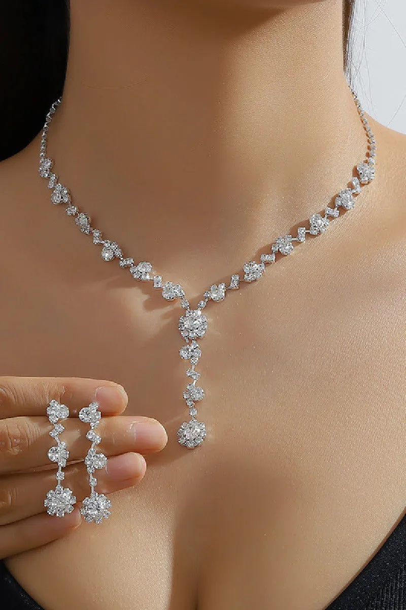 Elegant Rhinestone Wedding Earrings/Necklace Jewelry Sets (Set of 2) 571299893924 sold by Cocomelody product image thumbnail 5